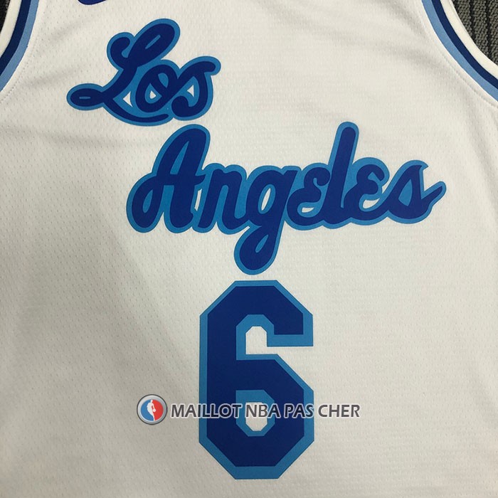 Maillot Los Angeles Lakers LeBron James NO 6 Classic 2019-20 Blanc